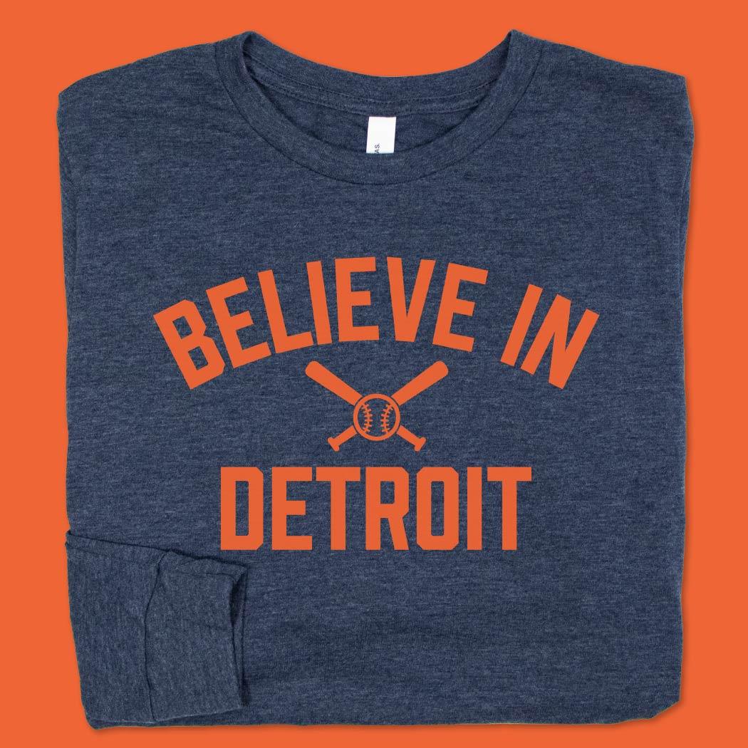 Believe in Baseball long sleeve tee - Michigan Vibes