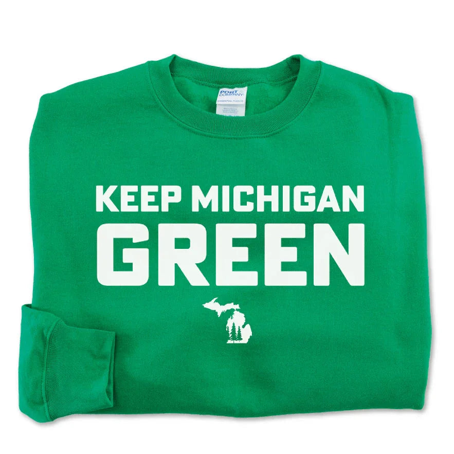 Green Michigan Sweatshirt - Michigan Vibes