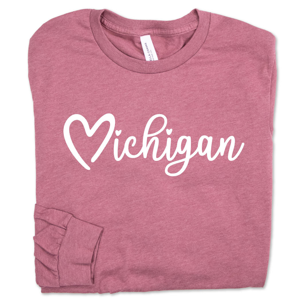 Michigan Love long sleeve tee
