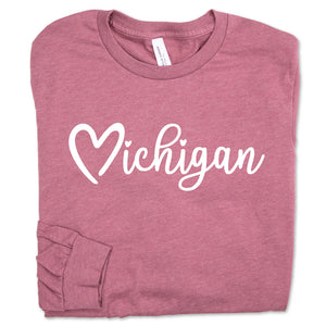 Michigan Love long sleeve tee
