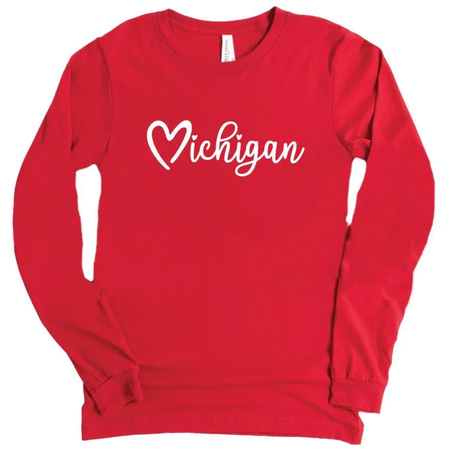 Michigan Love long sleeve tee - Michigan Vibes