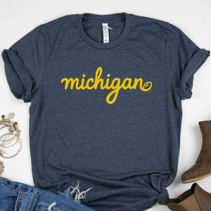 Michigan Script Tee
