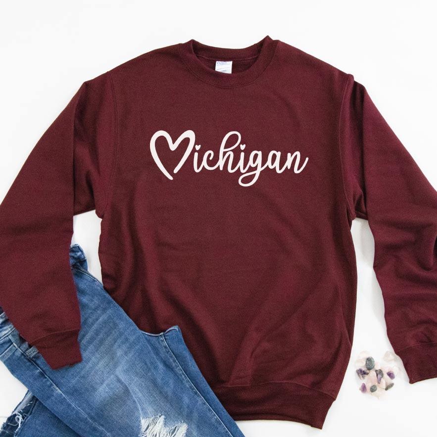 Michigan Love Sweatshirt - Michigan Vibes