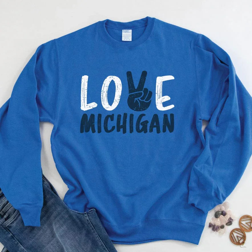 Peace Sweatshirt - Michigan Vibes