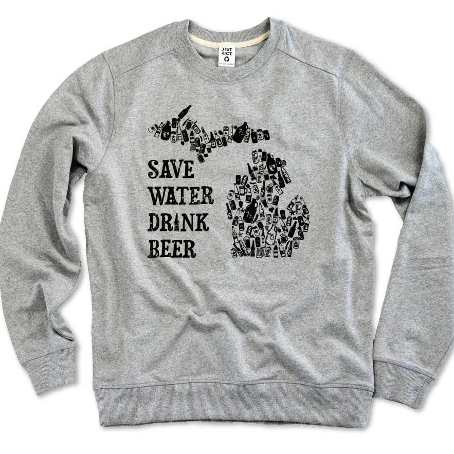 Save the Water Sweatshirt - Michigan Vibes
