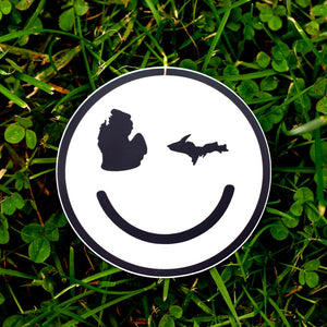 Michigan Smiley Face Sticker