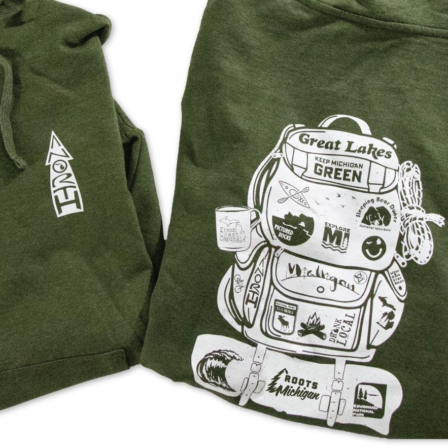 Backpack Hoodie - Michigan Vibes
