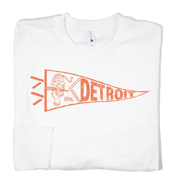 Detroit Tigers Baseball Long Sleeve Tee & Crews at Michigan Vibes M / Black Heather