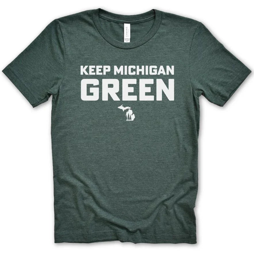 Green Michigan Tee - Michigan Vibes