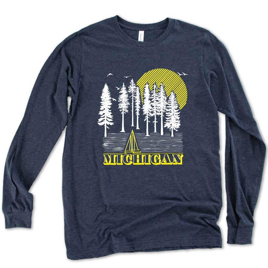 Into the Woods long sleeve tee - Michigan Vibes
