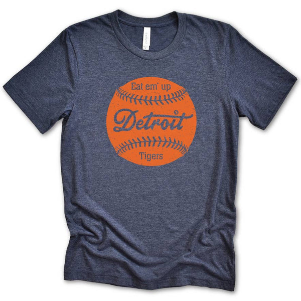 Detroit Tigers Pennant T-Shirt, Hats, Hoodies & Tanks @ Michigan Vibes XS / Heather Orange