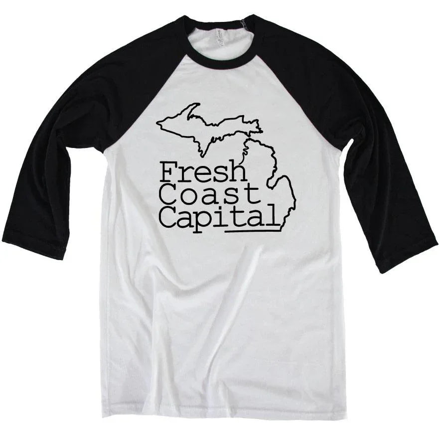 Fresh Coast Capital 3/4 Baseball Tee - Michigan Vibes