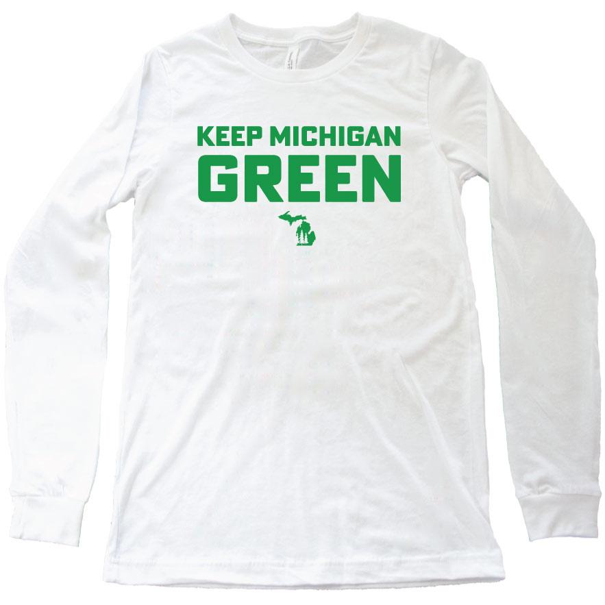Green Michigan long sleeve tee - Michigan Vibes