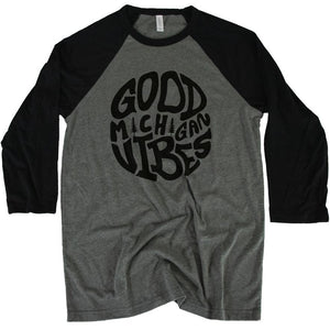 Groovy Vibes 3/4 Baseball Tee - Michigan Vibes