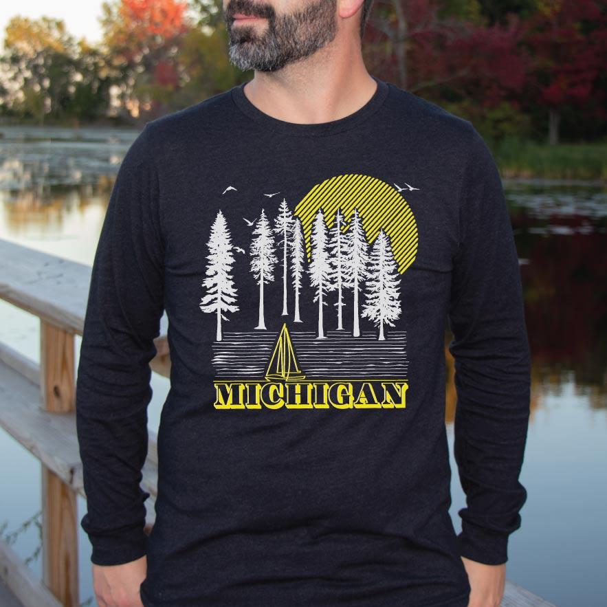 Into the Woods long sleeve tee - Michigan Vibes