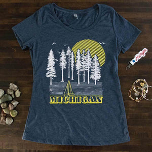 Into the Woods Tri-blend Scoop neck tee - Michigan Vibes