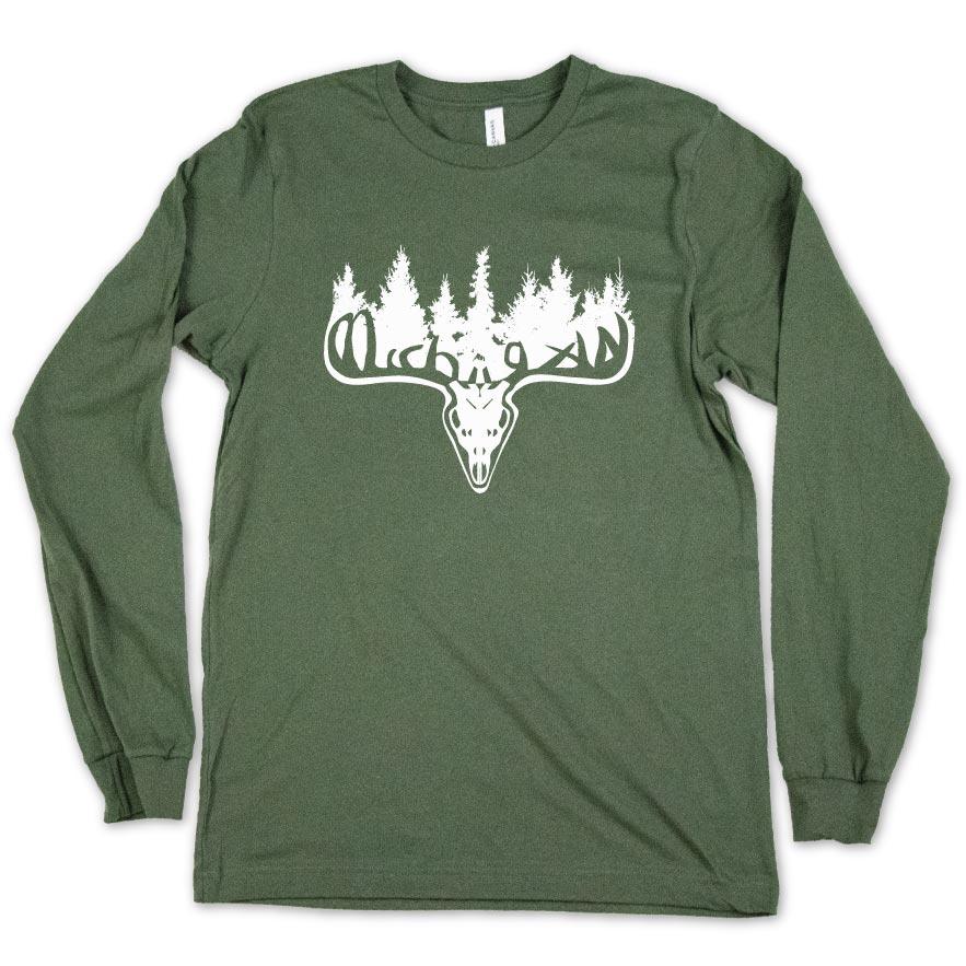 Michigan Buck long sleeve tee - Michigan Vibes