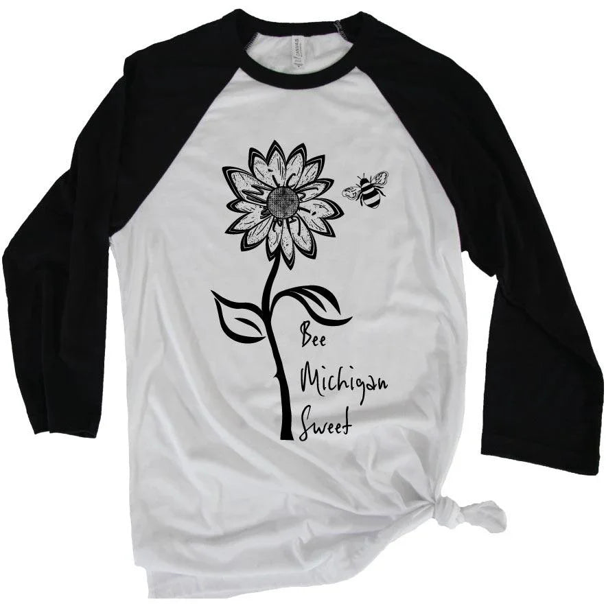 Sweet Michigan 3/4 Baseball Tee - Michigan Vibes