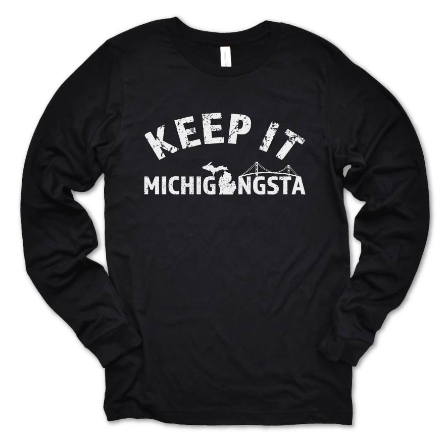 Eat Em' Up Detroit Tigers Long Sleeve Tee at Michigan Vibes Store. XS / Black Heather