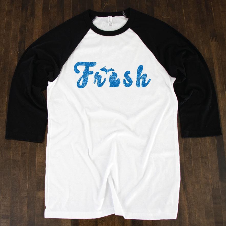 The Fresh 3/4 Baseball Tee - Michigan Vibes