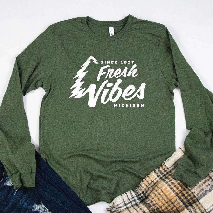 Vibes long sleeve tee - Michigan Vibes